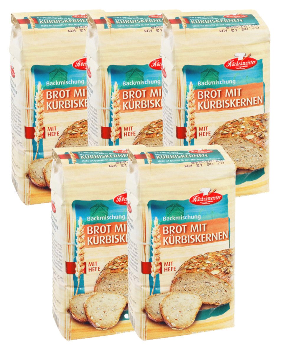 Bielmeier Backmischung Kürbiskernbrot Küchenmeister, 1 x 2500 g, (5 x á 500 g), Made in Baden-Württemberg (SET314017-5)