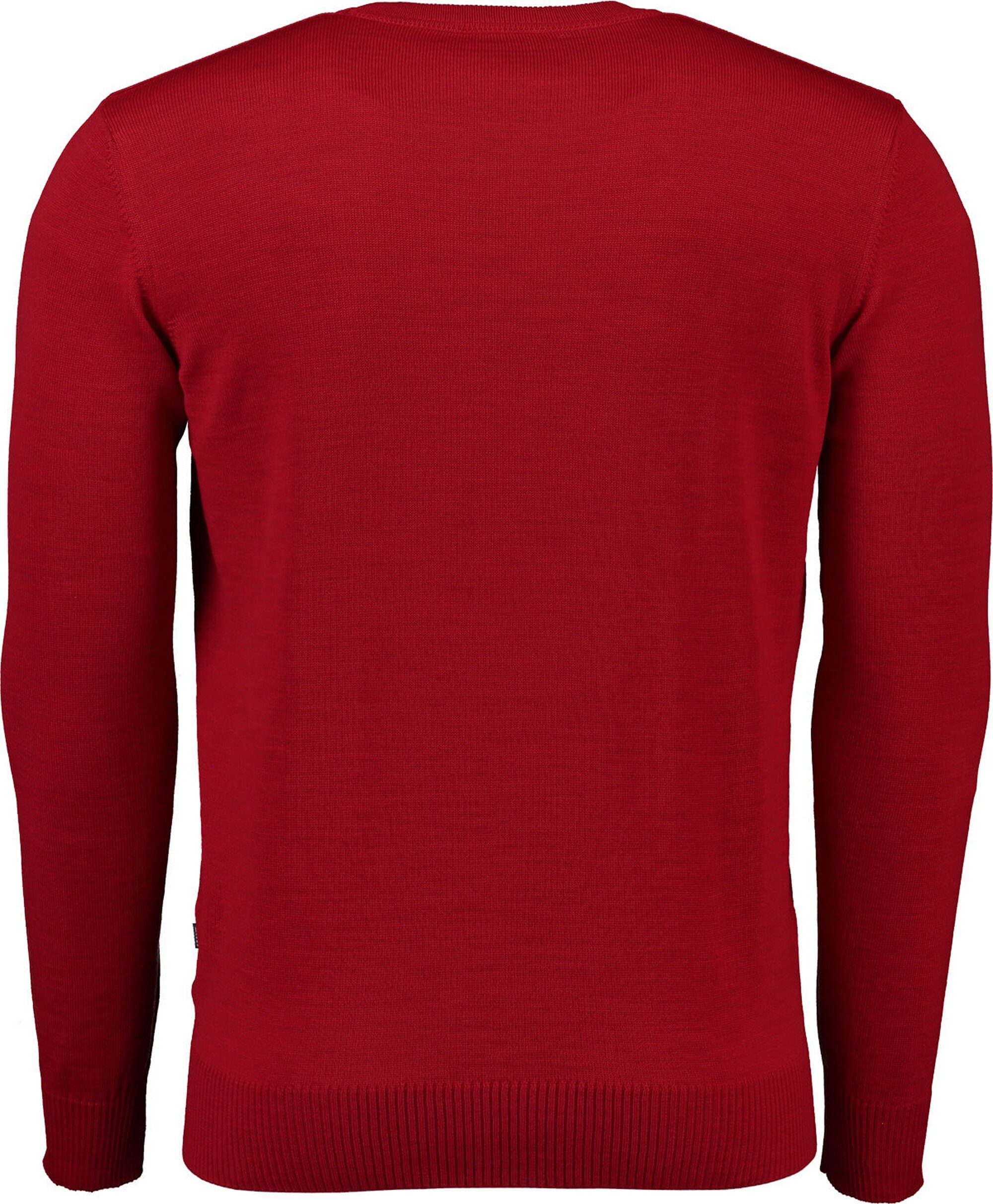MAERZ Muenchen V-Ausschnitt-Pullover MAERZ V-Ausschnitt Pullover rot aus  Merinowolle