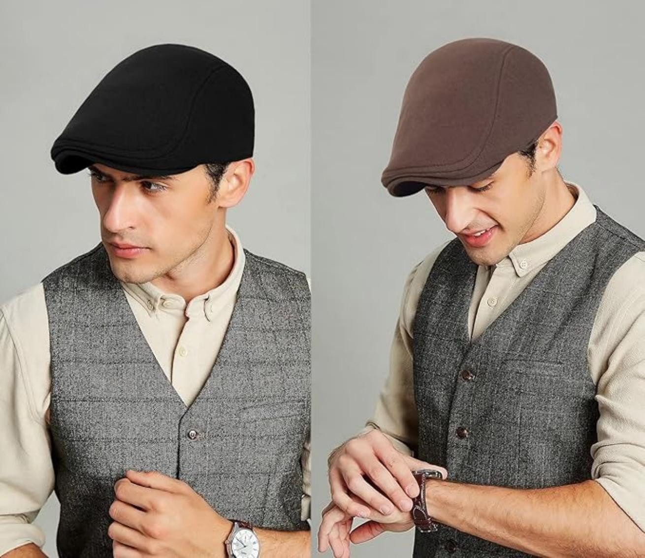 Bextsrack Flat Cap Schirmmütze mit Schirm Schiebermütze Barett Cap