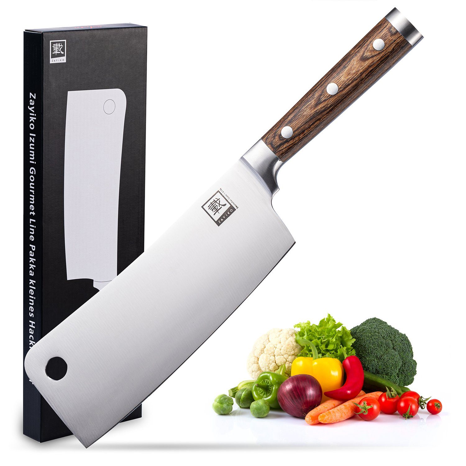 OTTO Kochmesser IZUMI kleines Blockmesser 18,00 cm Klinge I Edelstahl mit Pakkaholzgri