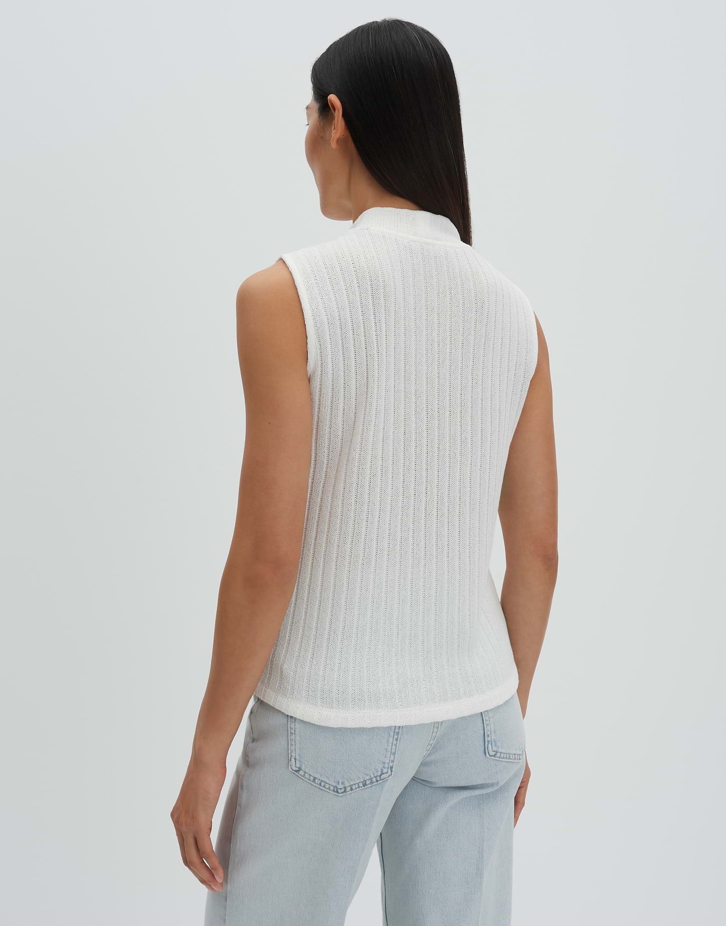 someday Sweatshirt Usodie mit Stehkragen Ärmellos mit Stehkragen, zart transparent