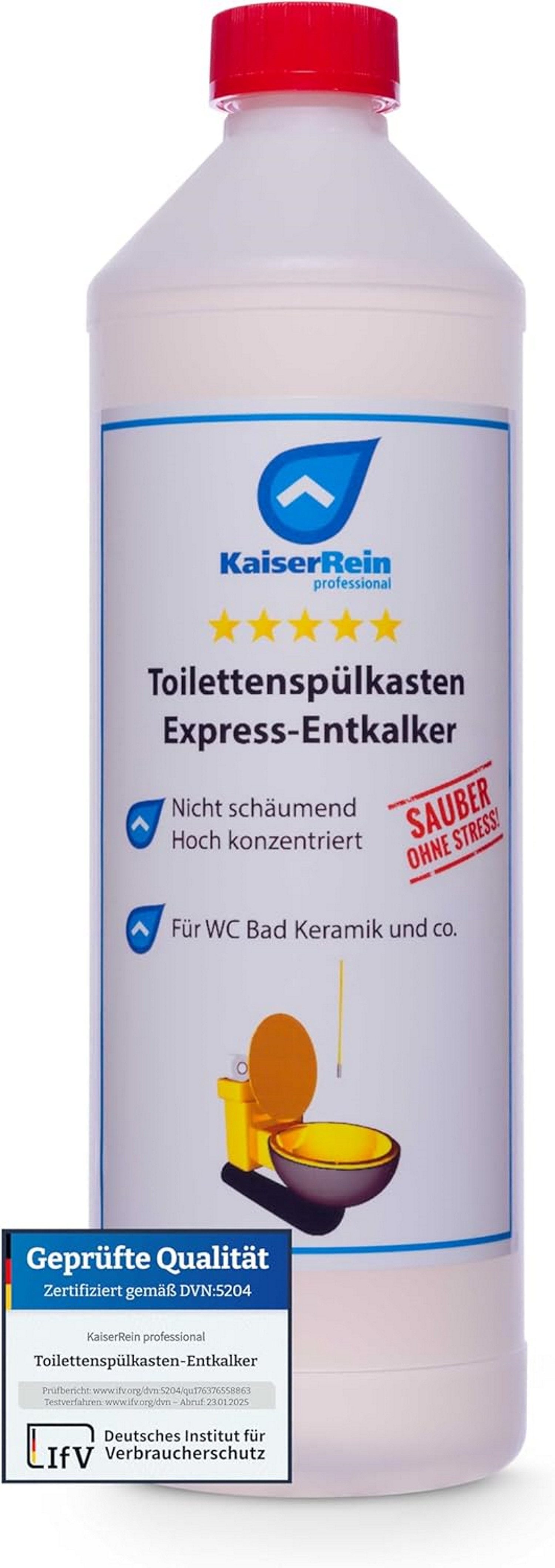 KaiserRein Toilettenspülkasten Express-Entkalker Entkalker (Hochkonzentriert, Nicht schäumend, Materialschonend)