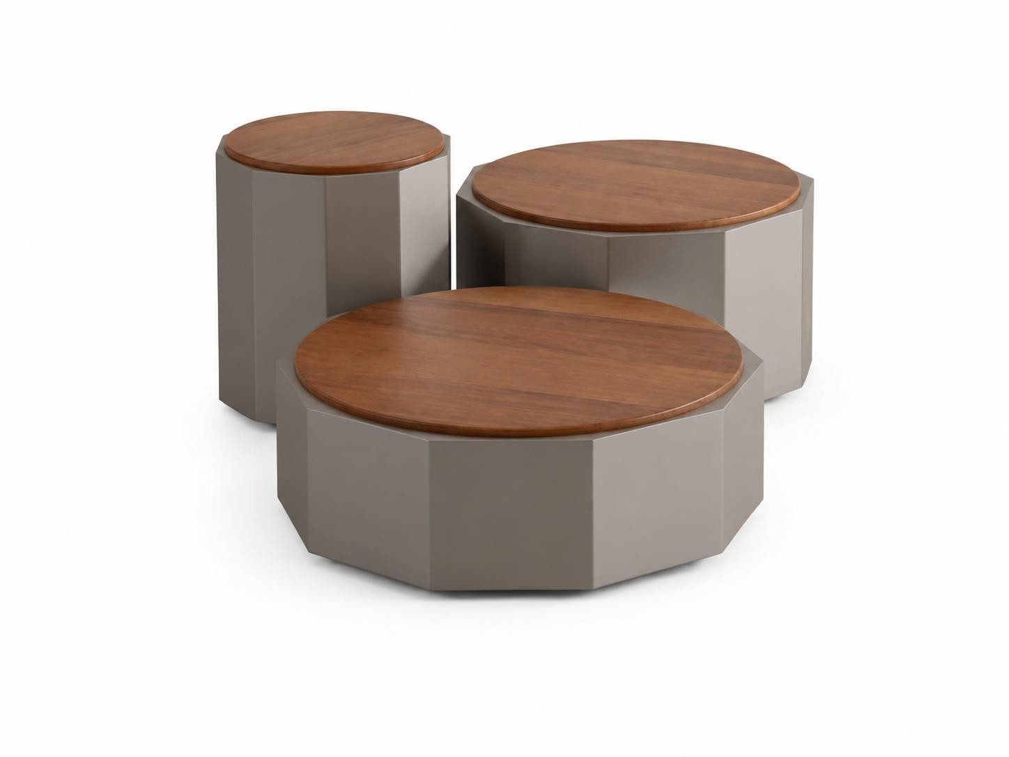 JVmoebel Satztisch Mehrstufiger Couchtisch Modern Nussbaum Vielseitig Schlicht Gemütlich, Made in Europa