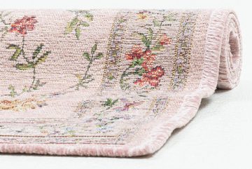 Bettumrandung Flomi Sagrini THEKO, Höhe 3 mm, (3-tlg), Läufer-Set, Flachgewebe, gewebt, Pastell-Farben, Blumen Design