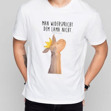 Mr. & Mrs. Panda T-Shirt Lamakopf König - Weiß - Geschenk, Shirt, Vorgesetzter, Party, Abi, He (1-tlg)