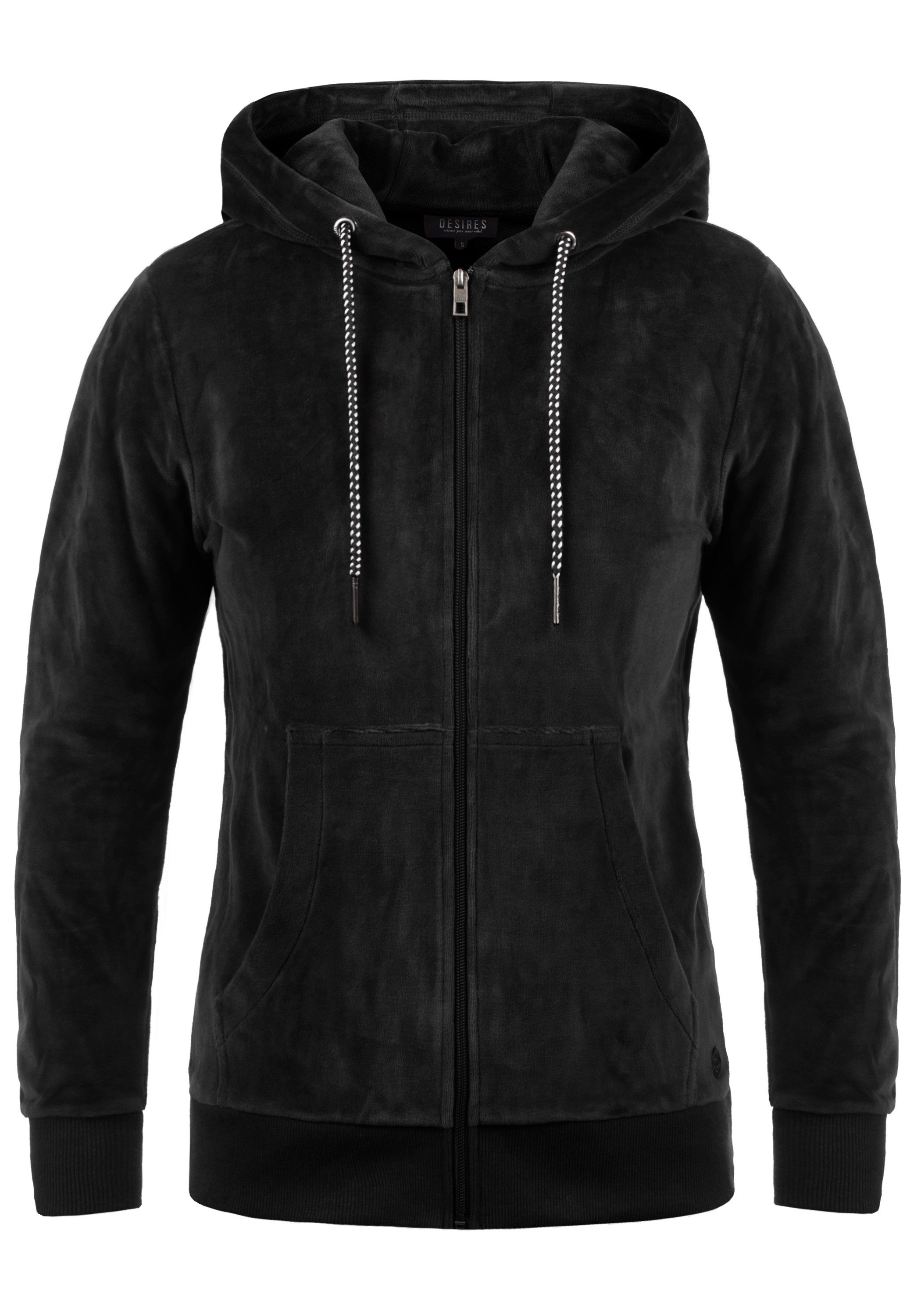 DESIRES Kapuzensweatjacke Nicky Kapuzenpullover aus Nicki-Stiff