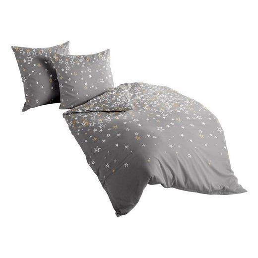 Bettwäsche »Sterne Glitter«, TRAUMSCHLAF, hochwertig verarbeitete Winterbettwäsche