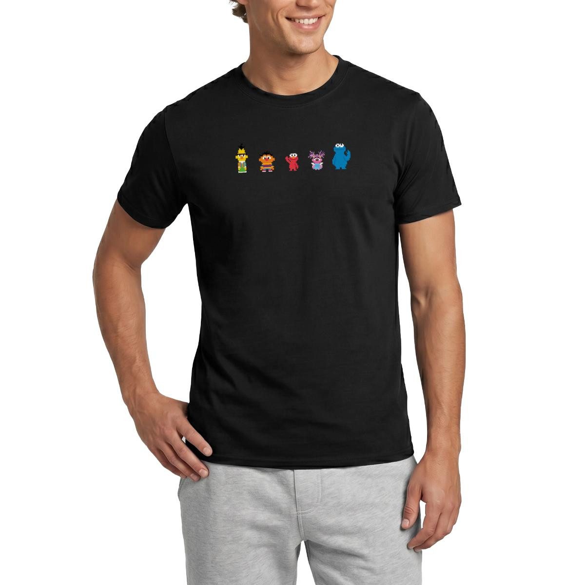 T-Shirt Sesamstraße Pixel Charaktere Männer T-Shirt