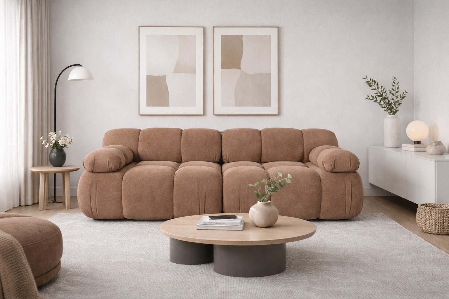 Kaiser Möbel Sofa 2-Sitzer modular für Wohnzimmer, Samtstoff Salvador, Selia, 2-Sitzer, modular kombinierbar,modernes Design,hochwertiger Veloursstoff