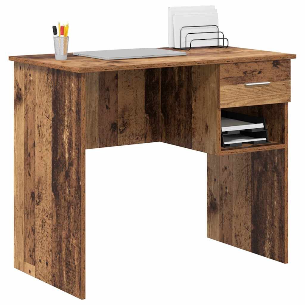 vidaXL Schreibtisch Schreibtisch mit Regal Altholz günstig online kaufen