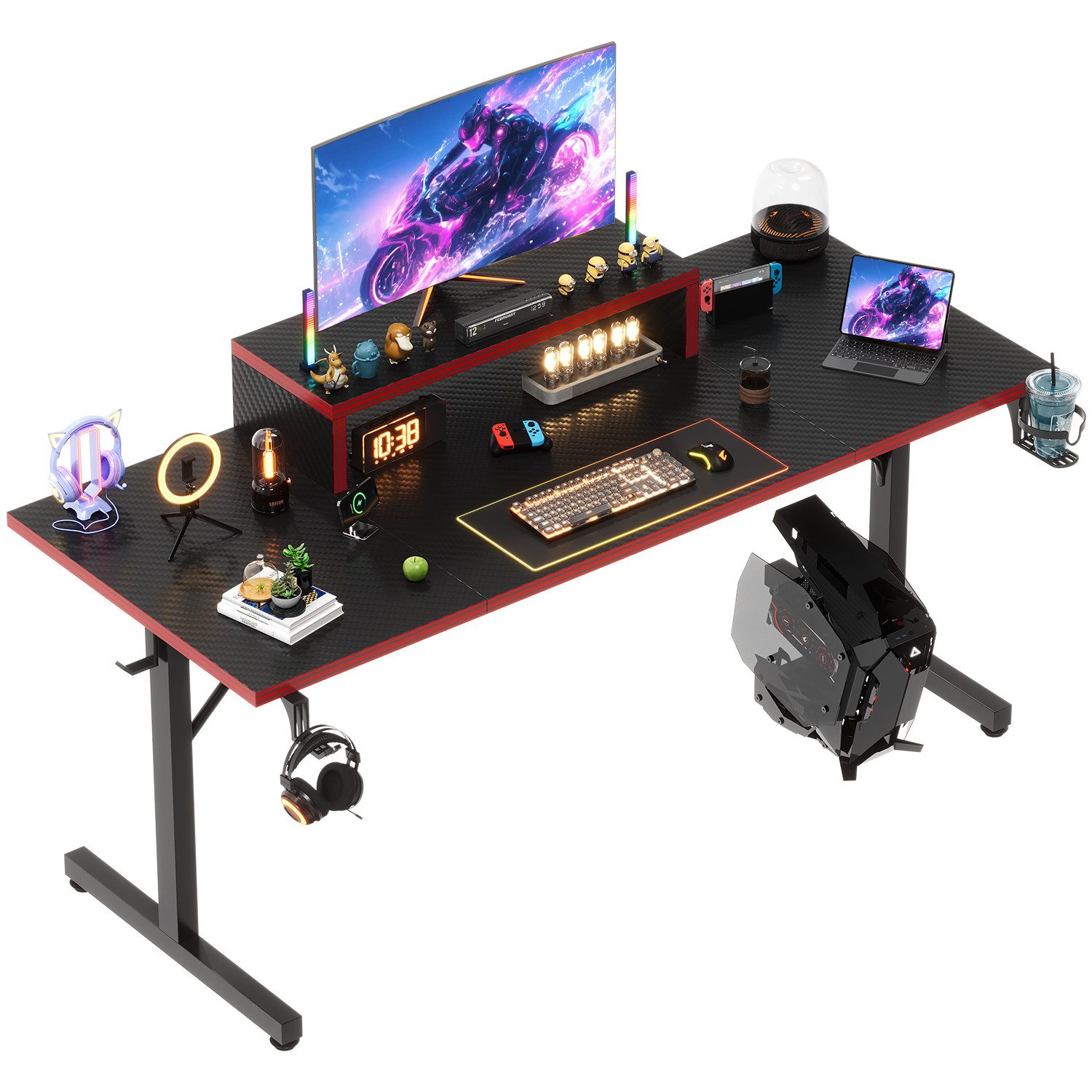 HOMALL Gamingtisch Computertisch aus Kohlefaseroberfläche mit günstig online kaufen