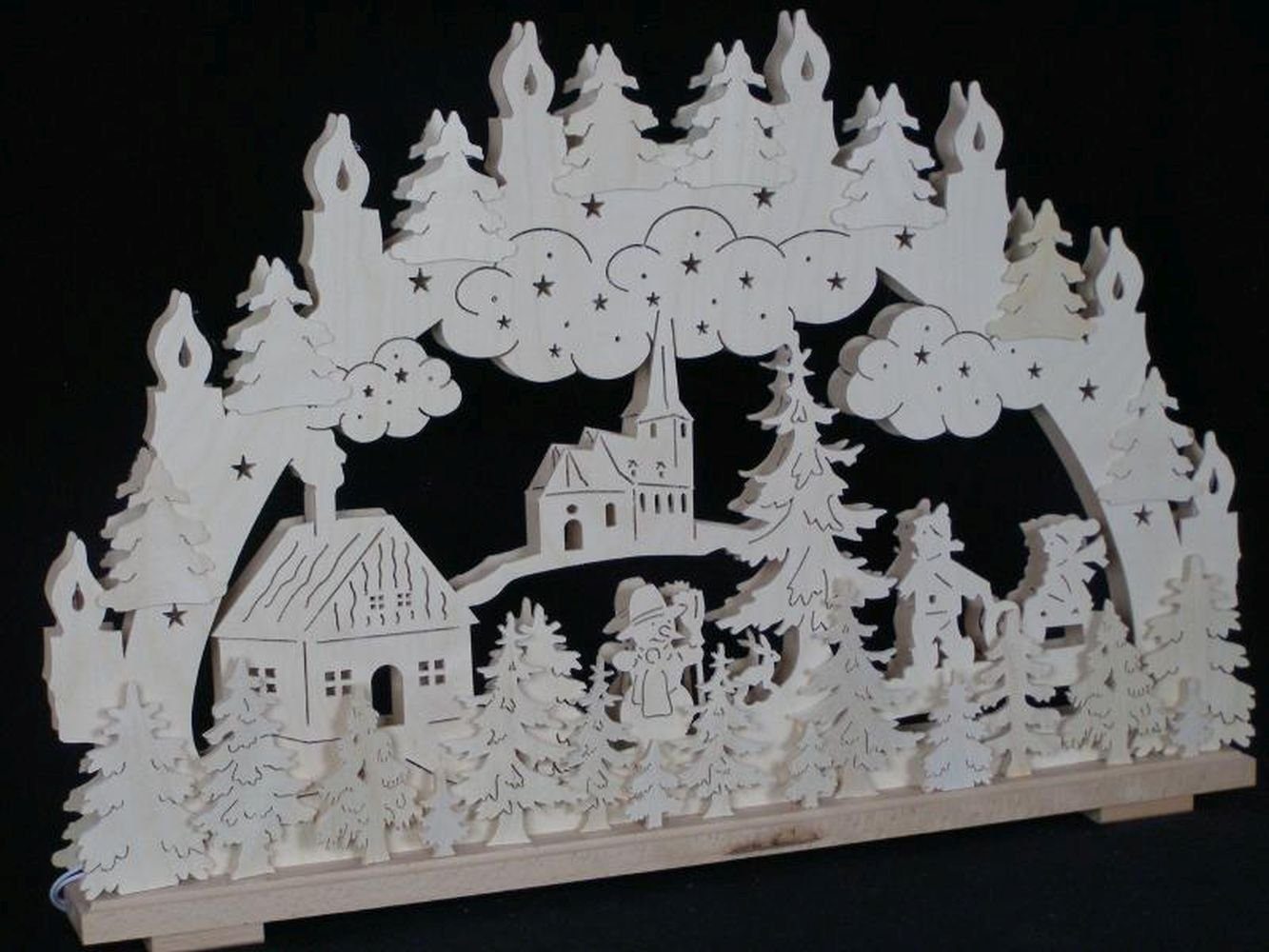 Produktbild von Edelrost Gartenstecker Oder Wandbild Winterlandschaft Schneemann - Angels Garden Dekoshop