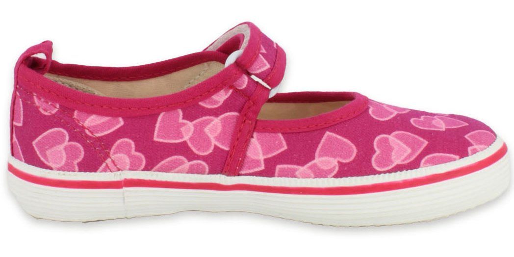 Beck Leichter Leinenschuh Herz Hausschuh (kräftige Farben sorgen für gute Laune, Mädchen-Traum) Obermaterial + Futter aus 100% Baumwolle