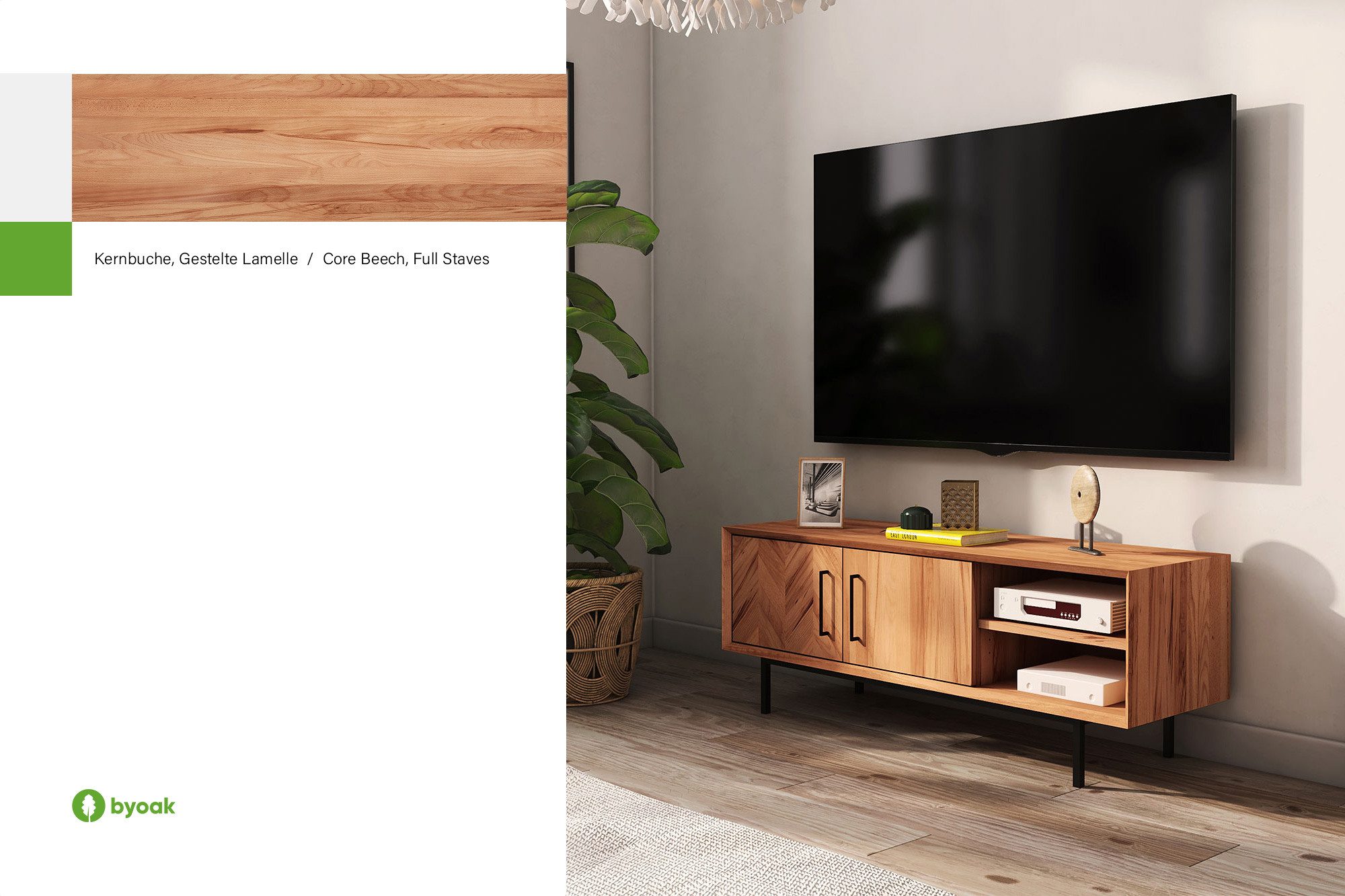 byoak TV-Schrank ABIES aus Massivholz, Naturgeölt