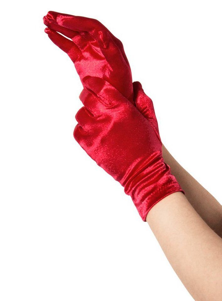 Leg Avenue Kostüm Satinhandschuhe, Feine Damenhandschuhe mit schimmernder Oberfläche