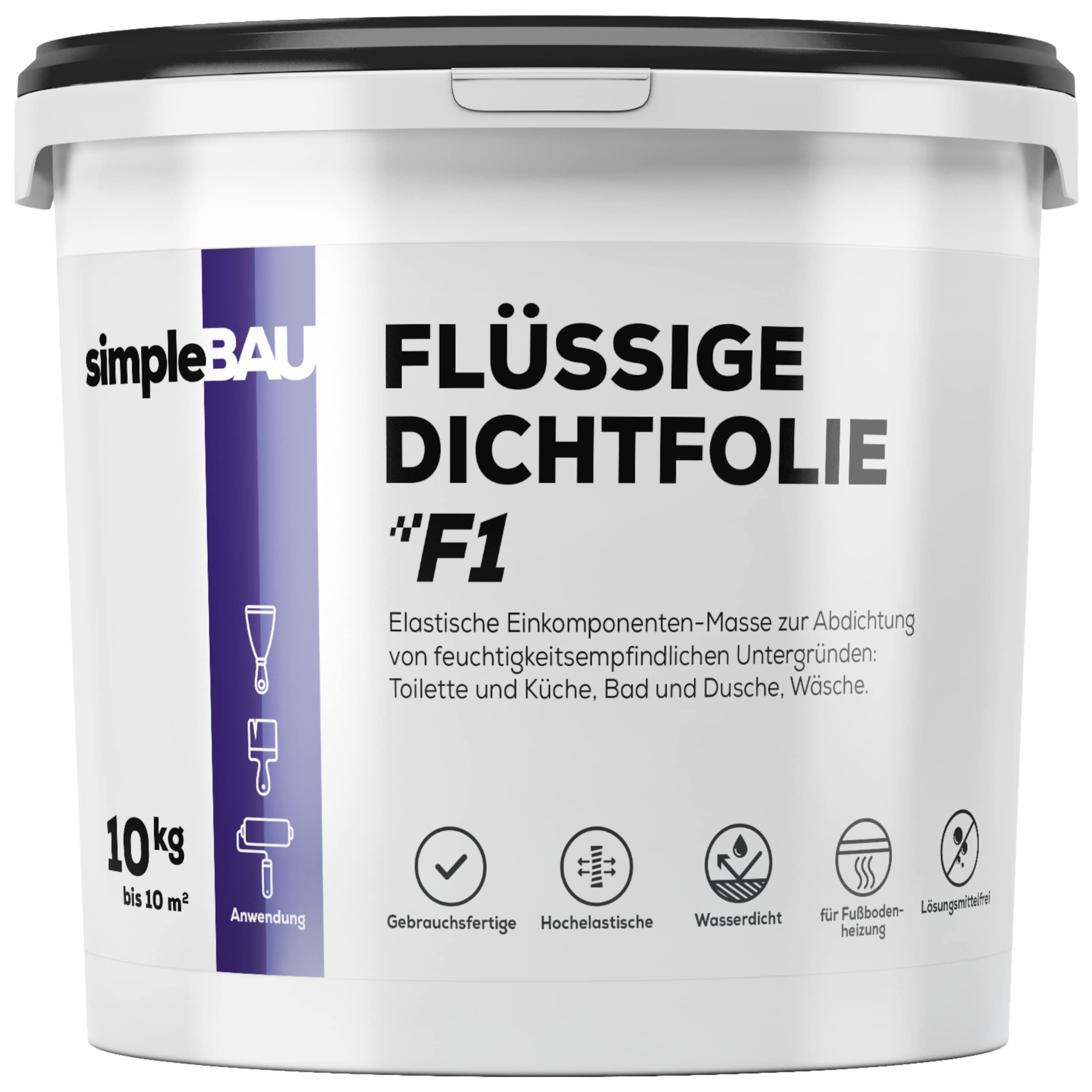 simpleBAU Dichtstoff Wasserdicht F1 - Einkomponente Abdichtung Dichtungsmasse - 10 kg
