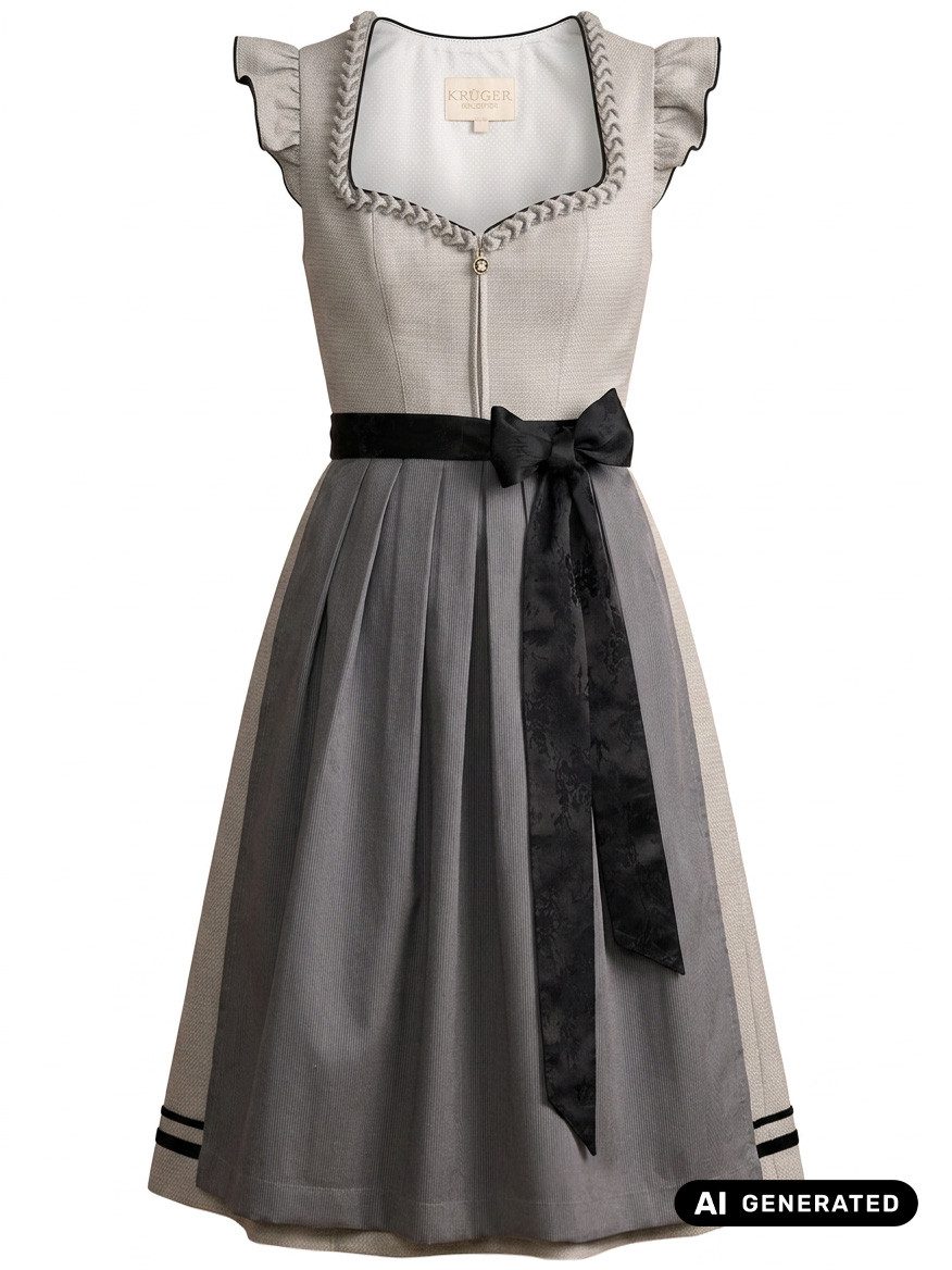 KRÜGER COLLECTION Dirndl Dirndl Lindsey 70cm Länge grau