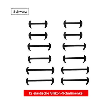 COOL-i ® Schnürsenkel, 12er Set Kreative Elastische Schnürsenkel - Bindenfrei für Lederschuhe