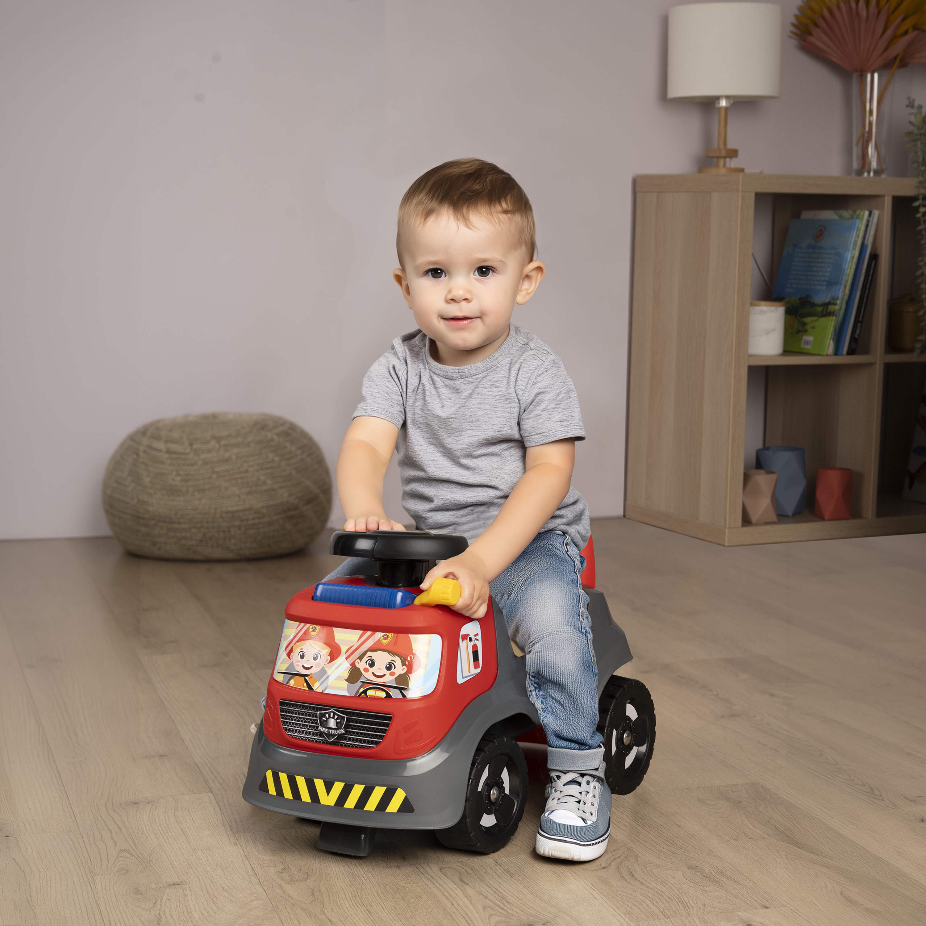 Smoby Rutscherauto Feuerwehr, mit Licht und Sirene