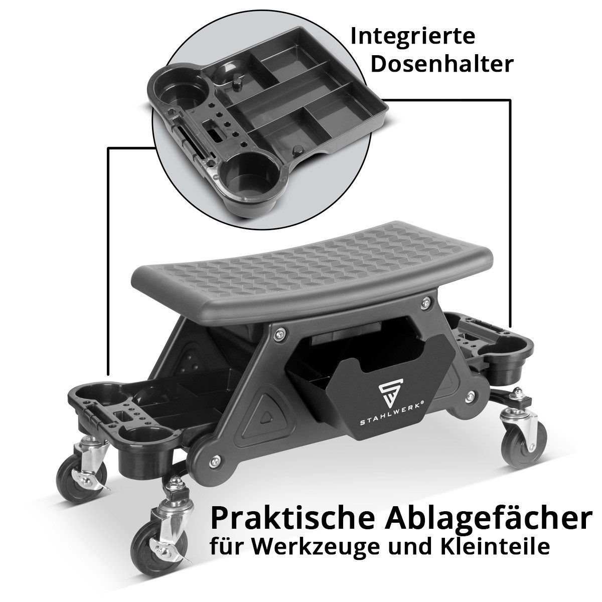 STAHLWERK Werkzeugwagen Werkstatthocker WRS-185 mit 185 kg Tragkraft, max. Traglast:185 kg, (1-tlg)