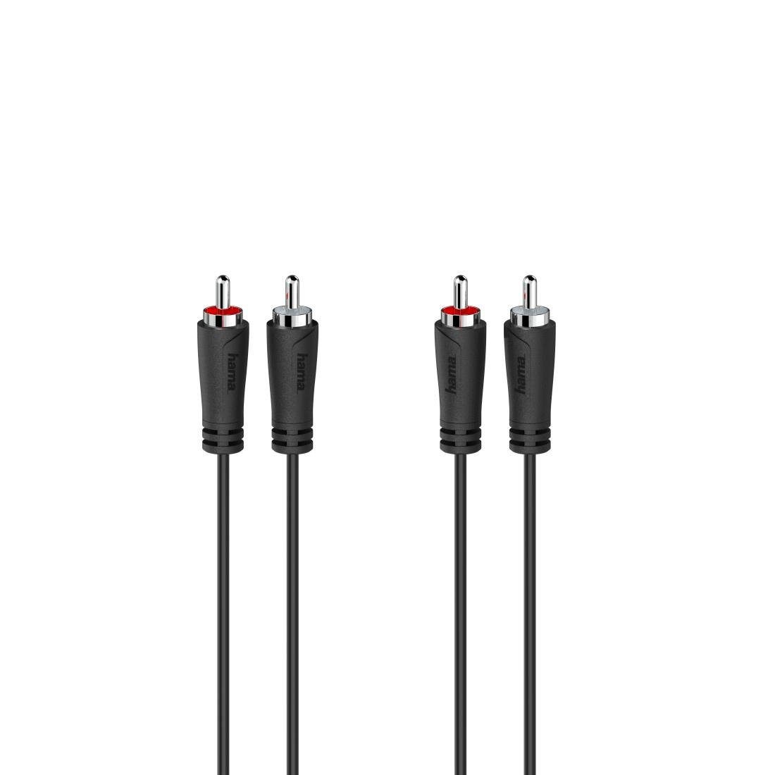 Hama Audio-Kabel, 2 Cinch-Stecker-2 Cinch-Stecker, 5,0 m Cinch-Kabel Stereo Audio-Kabel, Cinch, (50 cm)
