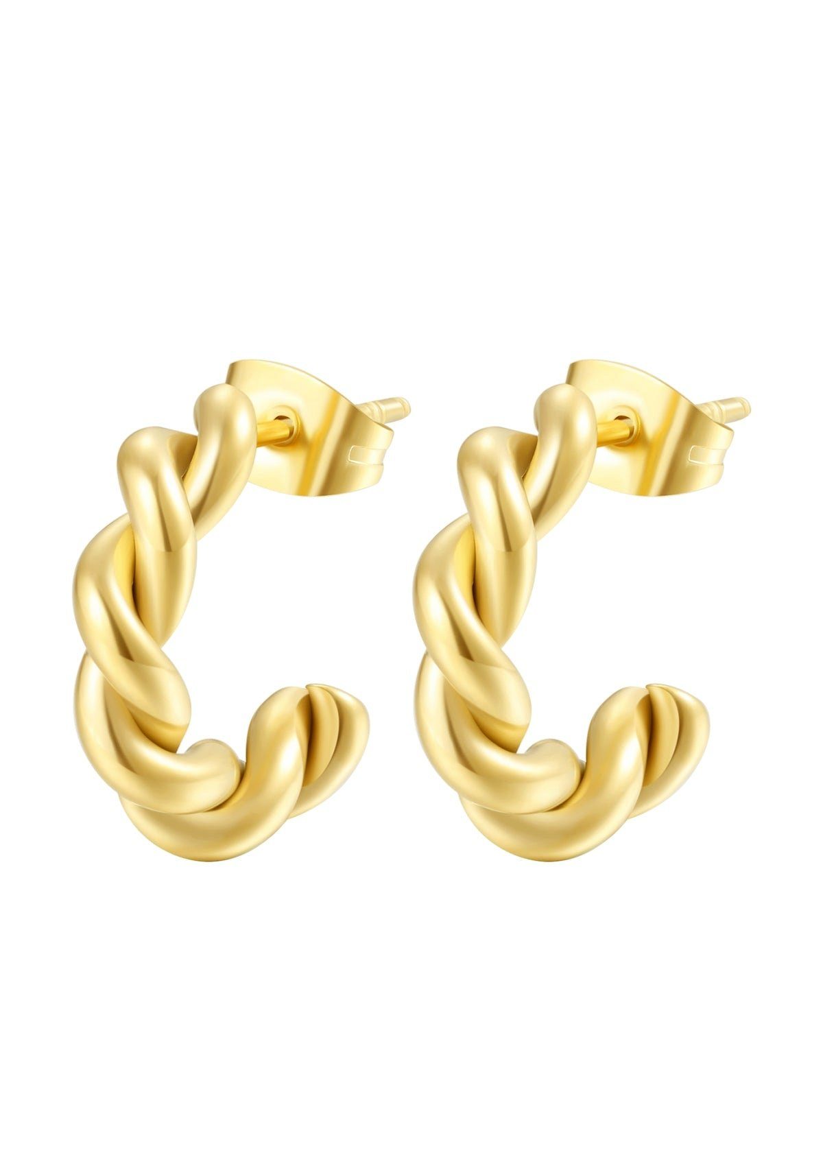 Hey Happiness Paar Creolen »Kleine Gedrehte Creolen in Gold«, Vergoldete  Ohrringe mit Twist aus Edelstahl online kaufen | OTTO