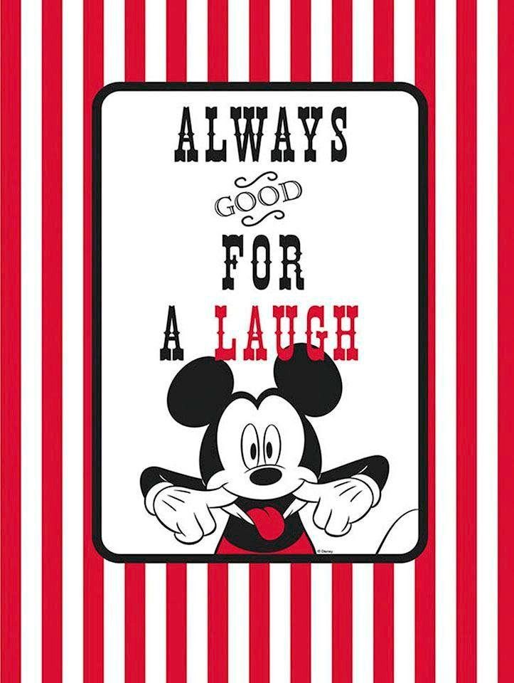 Komar Bild Mickey Mouse Laugh, Disney (1 St), Wandbild zur Dekoration im Kinderzimmer - ohne Rahmen