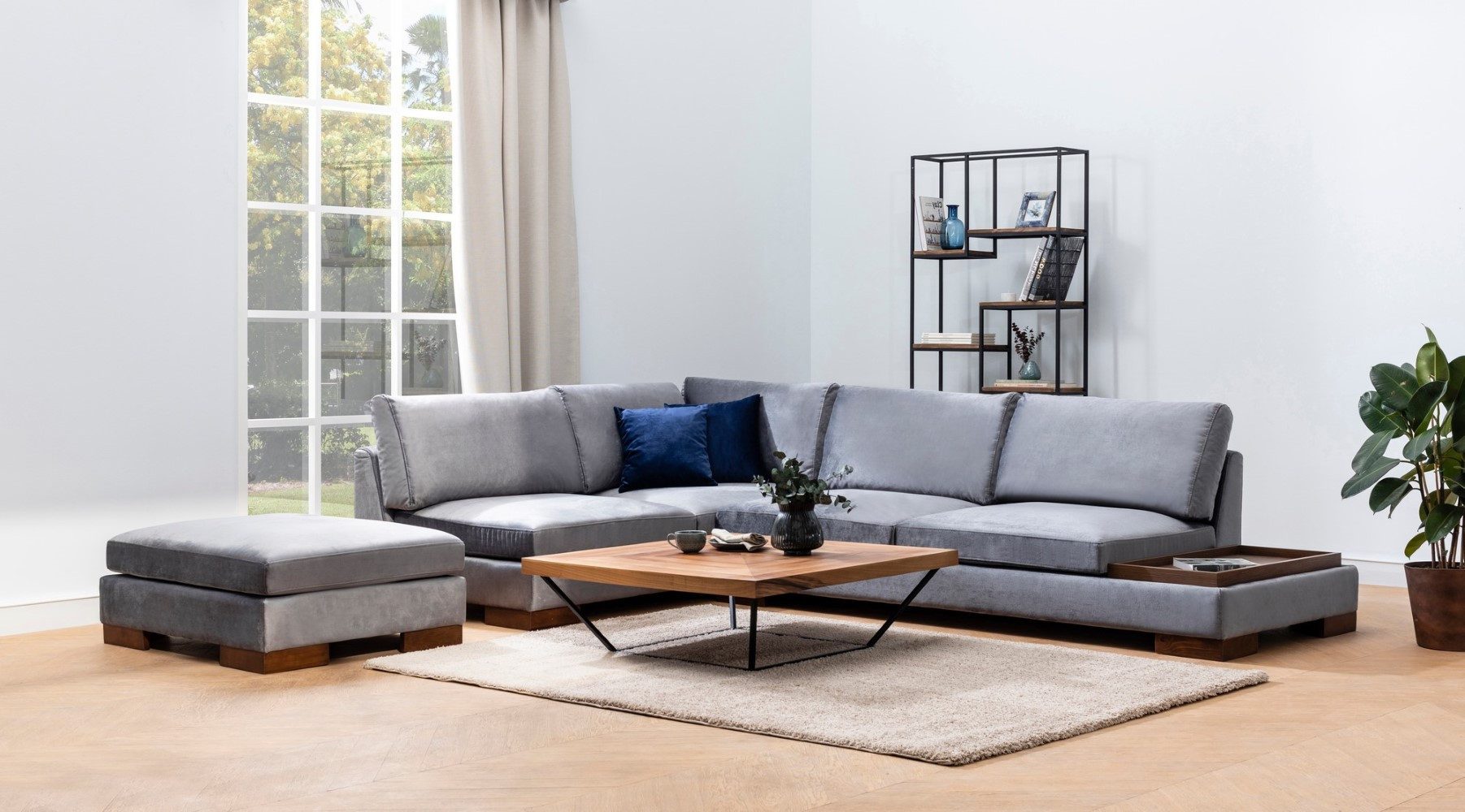 Myhomelando Ecksofa Tulip, mit Hocker und niedrige Sitzhöhe für den optimalen Lounge-Look
