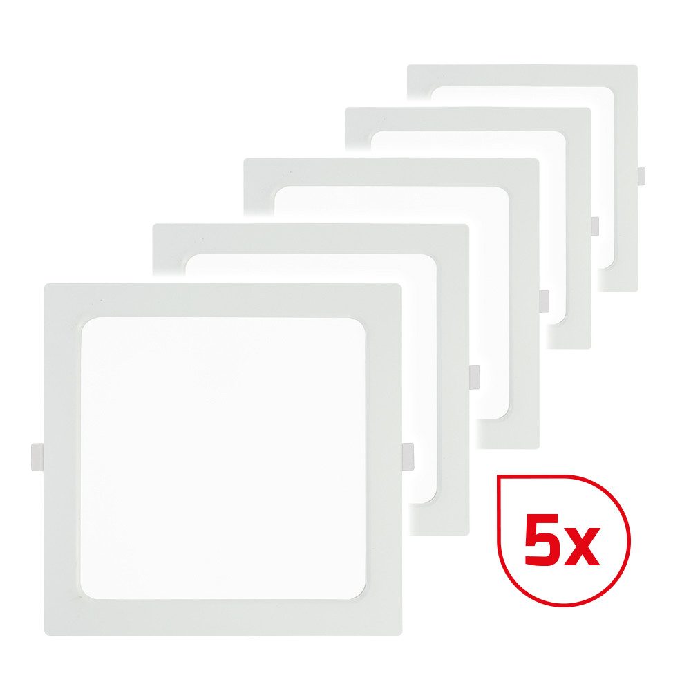 DOTLUX Smarte LED-Leuchte DOTLUX LED-Einbaupanel SQUAREeco IP20 16W 4000K 175x175mm Set 5 Stück