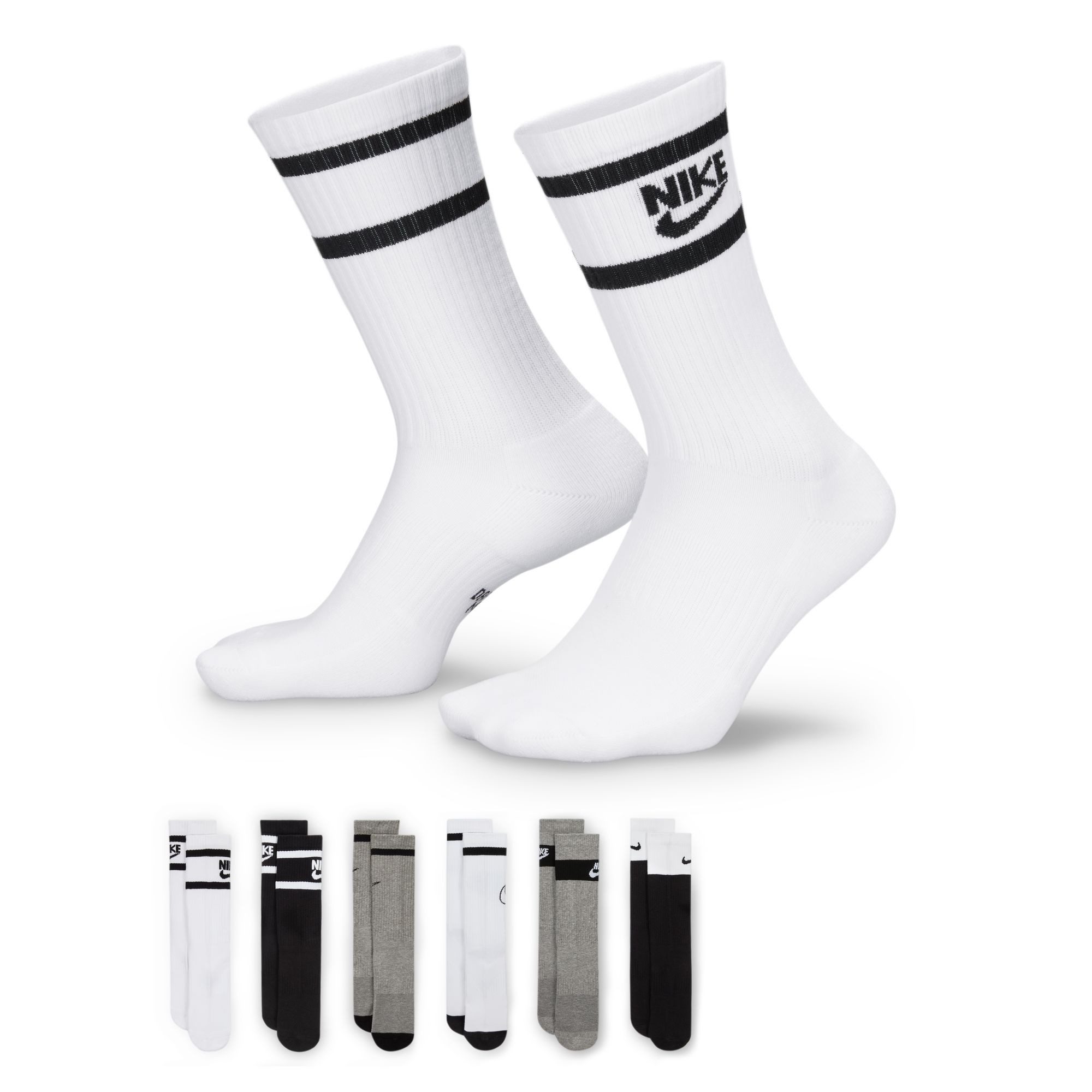 Nike Funktionssocken Y NK ED CSH CREW 6P - 144 GFX2 Für Kinder und Jugendliche