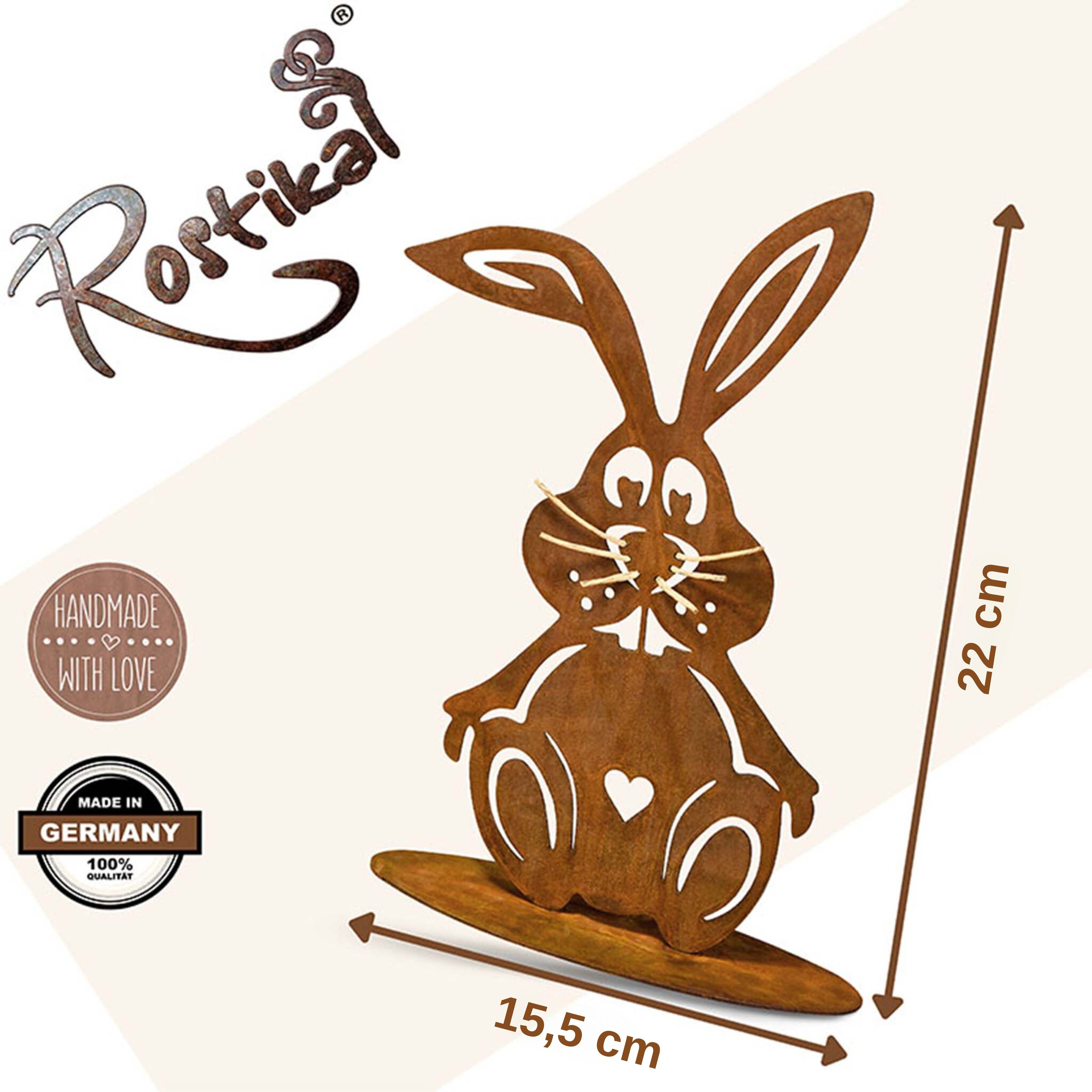 Rostikal Osterhase Osterdeko Hase 22 cm oder 30 cm Gartendeko Metall, Echte günstig online kaufen
