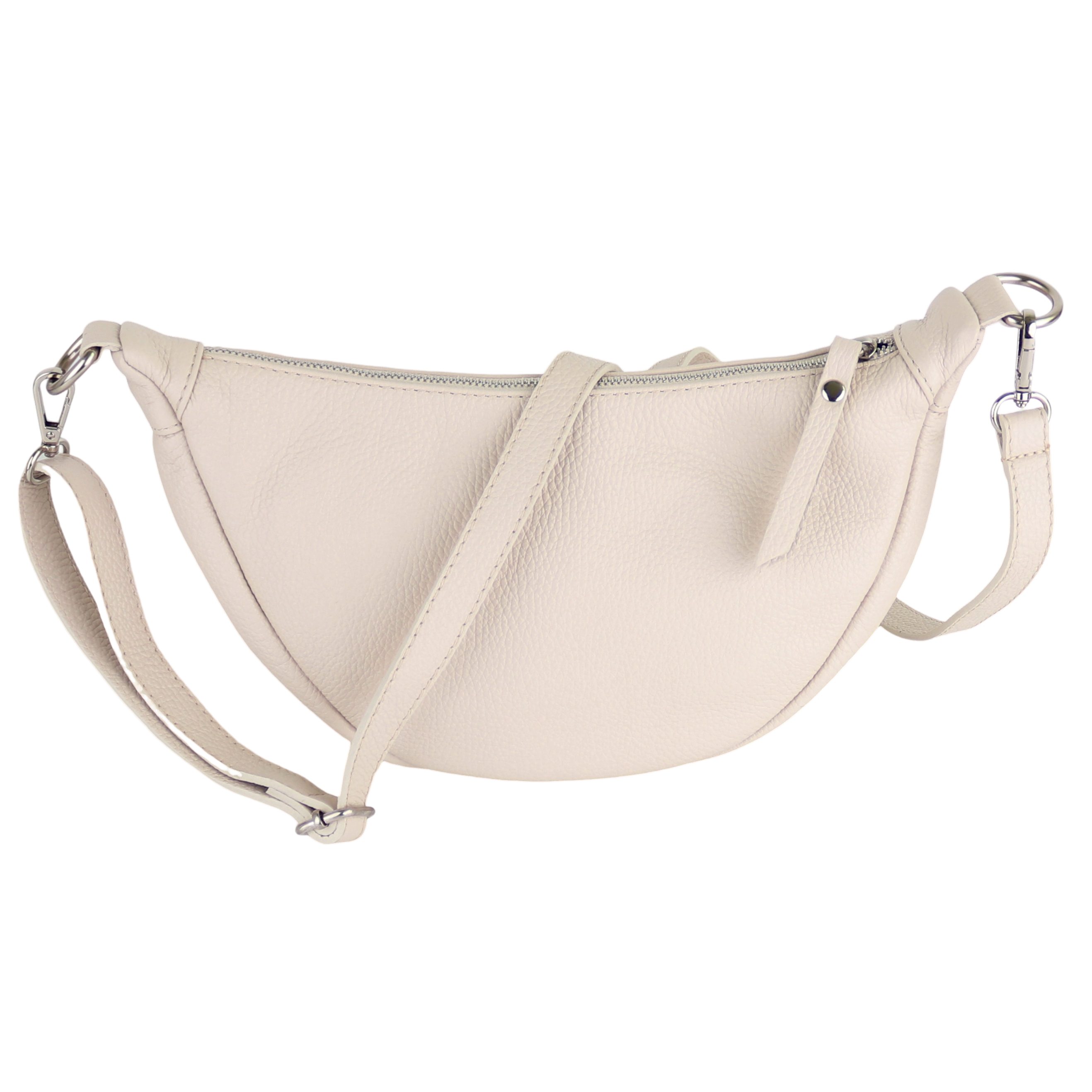 MIRROSI Schultertasche Damen Runde aus Echtleder, Made in Italy, Brusttasche,Umhängetasche (Tasche,Bauchtasche für jeden Anlass, 33x17x10cm (BXHXT), Crossbody Bag, verstellbaren Schulterriemen aus Echtleder