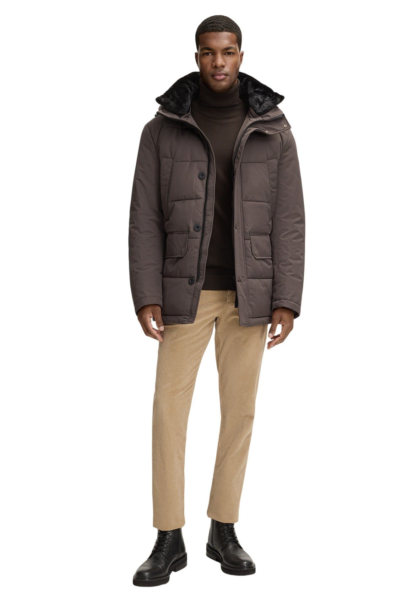Strellson Winterjacke Plaza 2.0 (Steppjacke, wind- und wasserfest) dunkelbraun Herren