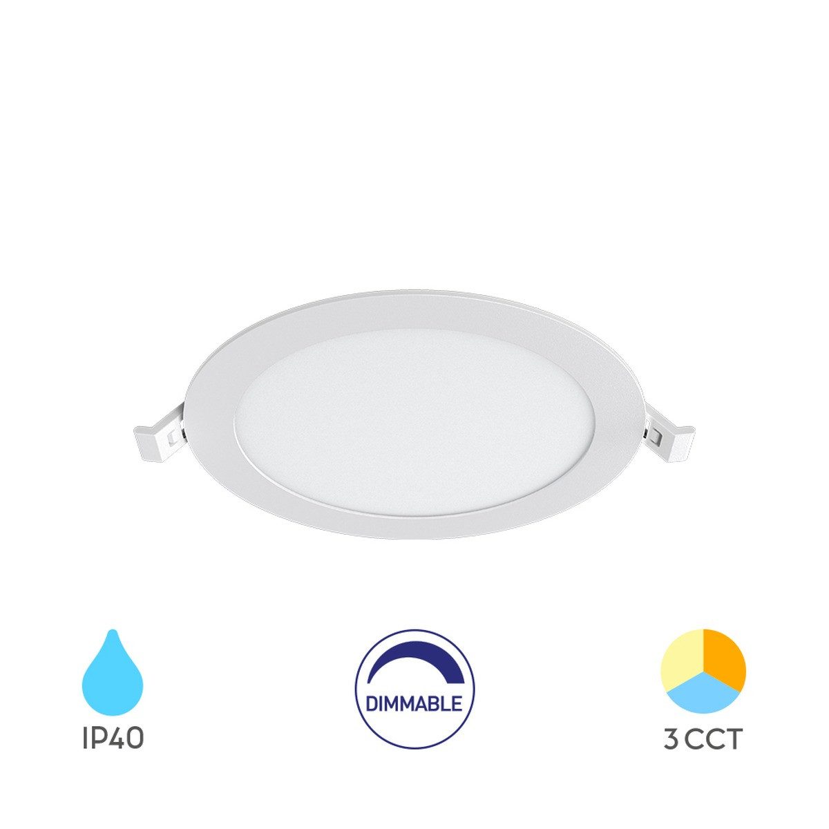 Braytron LED Einbaustrahler 12W ultraslim dimmbar Einbauspot 3in1 Farbtemperatur schaltbar 1120 lm, LED fest integriert, Neutralweiß, Kaltweiß, Warmweiß, Energieeffizient, Flimmerfrei, Dimmbar, 3CCT