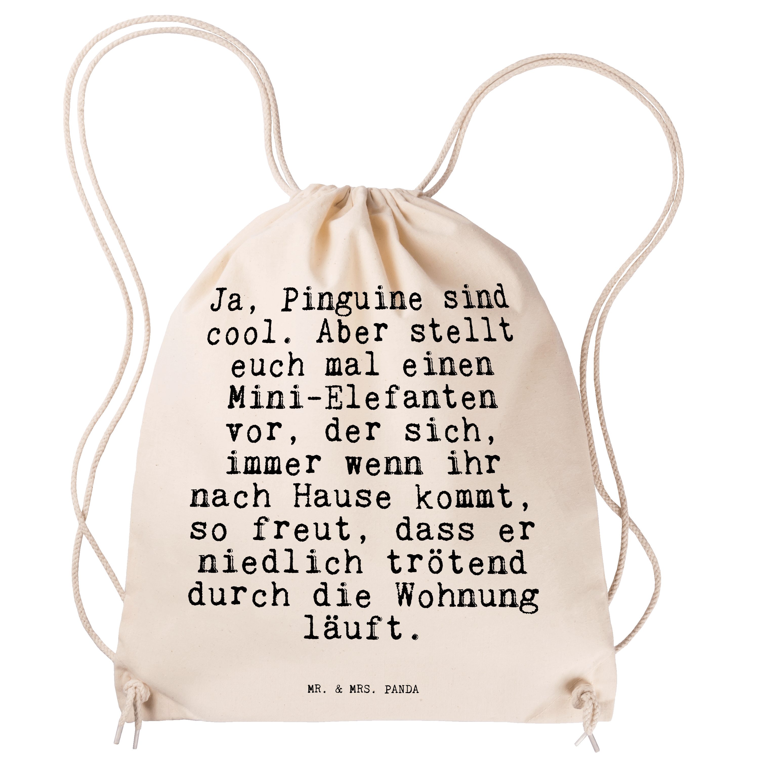 Mr. & Mrs. Panda Sporttasche »Ja, Pinguine sind cool.... Transparent