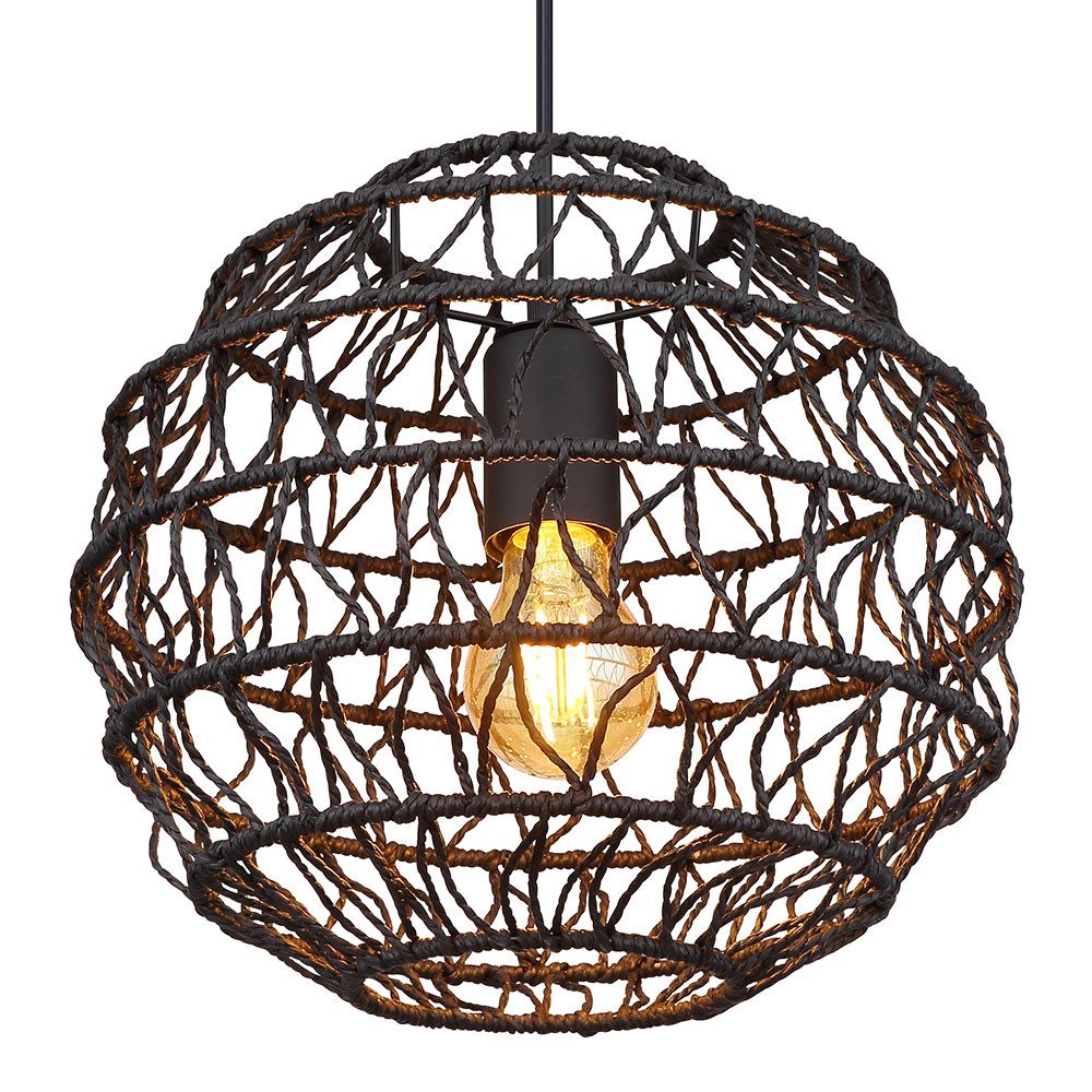 GLOBO LIGHTING Hängeleuchte, Leuchtmittel nicht inklusive, Pendelleuchte Wohnzimmerlampe Metall schwarz Esstischlampe E27 H 120cm