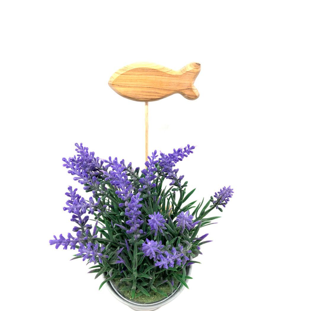 Olivenholz-erleben Blumenkasten Blumenstecker aus Olivenholz Fisch II (1 St), handgemacht
