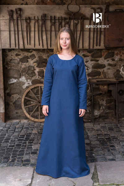 Burgschneider Ritter-Kostüm Mittelalter Kleid Typ Unterkleid Freya Waidblau S