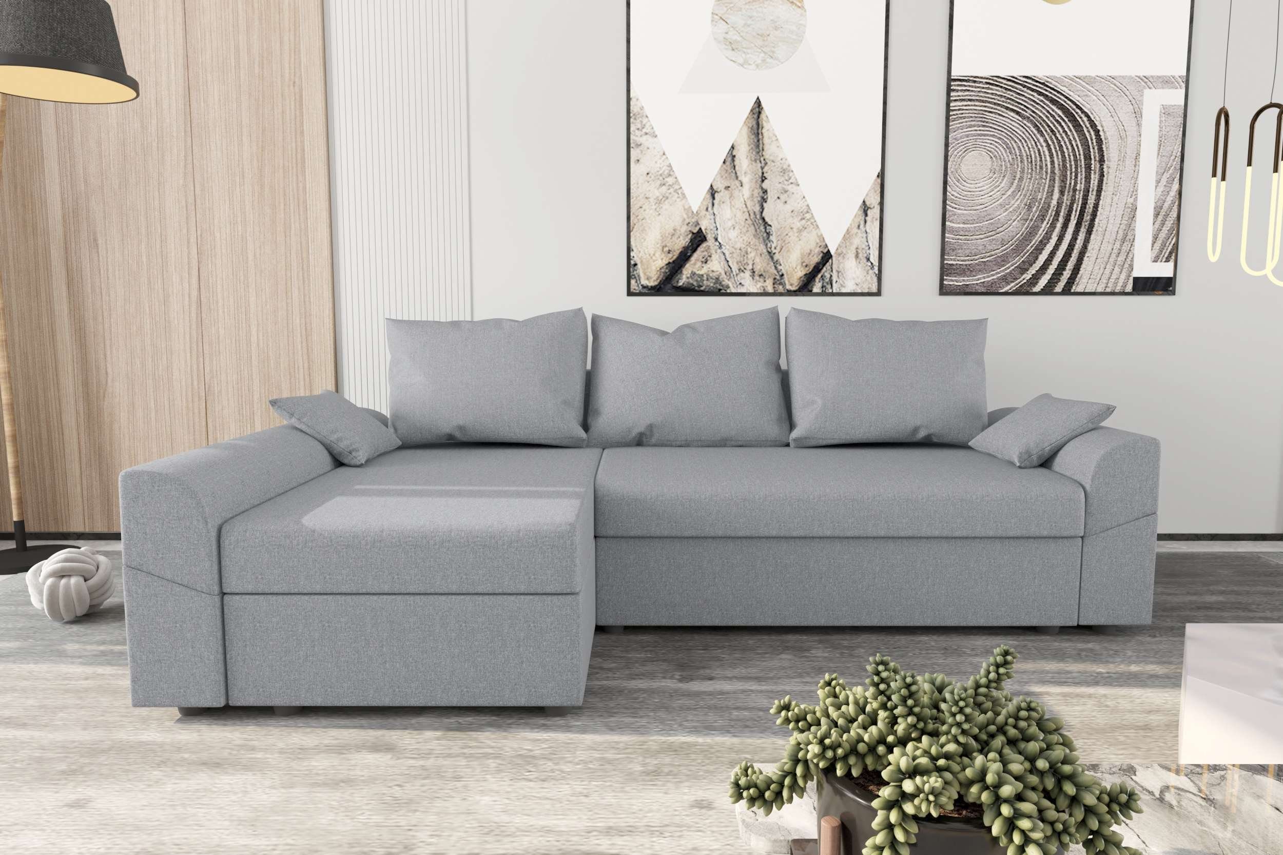 Design Sitzkomfort, mit Stylefy Modern Bettfunktion, Eckcouch, Aurora, L-Form, mit Sofa, Bettkasten, Ecksofa
