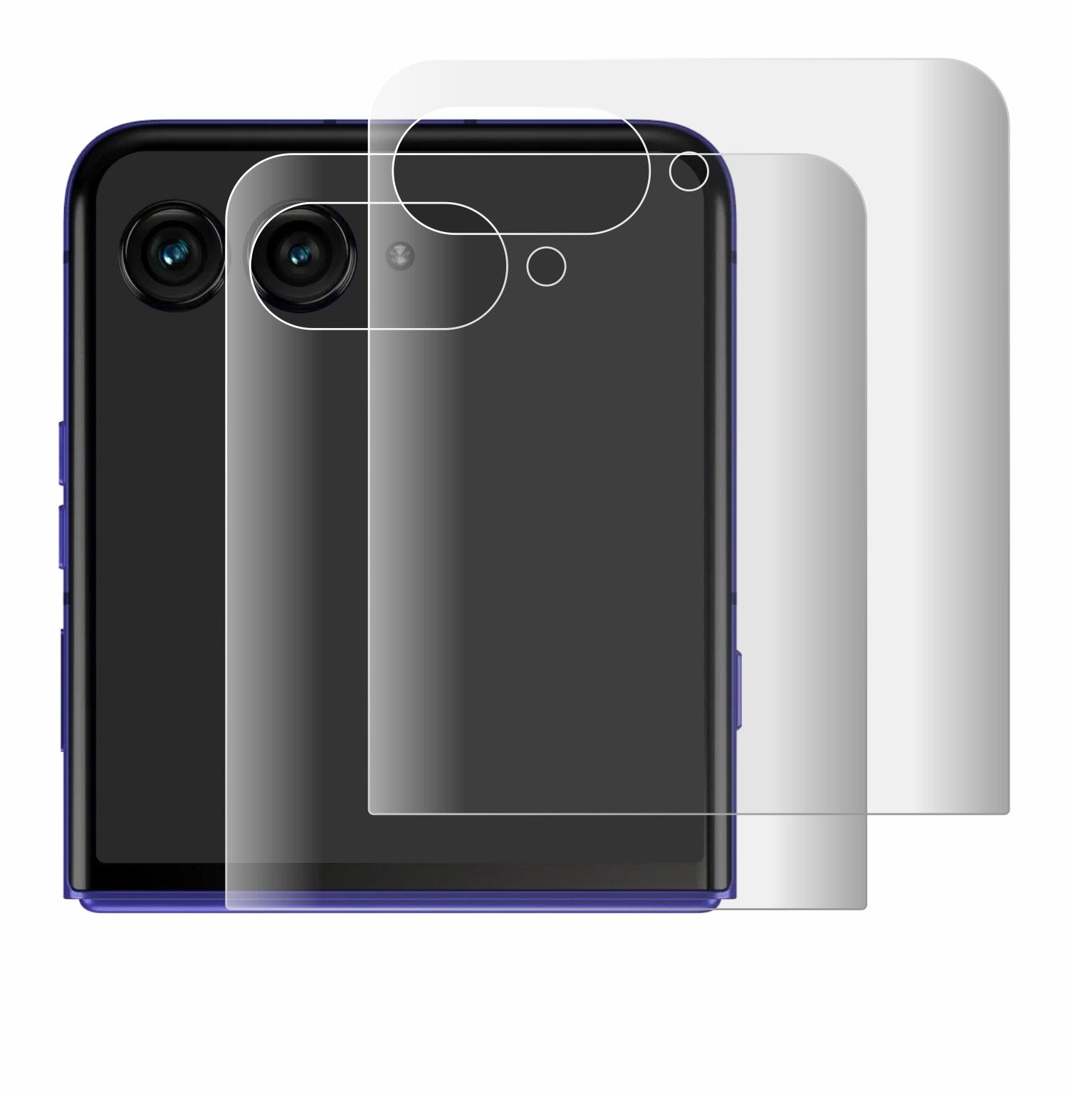 BROTECT Displayschutzfolie Fullscreen Schutzfolie für Motorola Razr 70 Ultra (Hinteres Display), 2 Stück, Displayschutz Folie Fullcover Klar Transparent