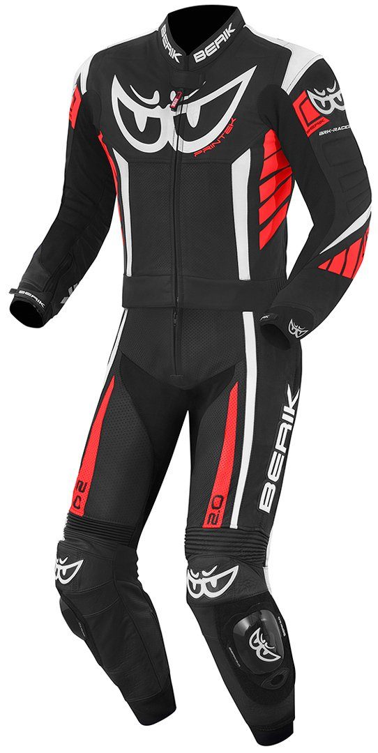 Berik Motorradkombi Zakura 2-Teiler Motorrad Lederkombi Black/White/Red | Overalls