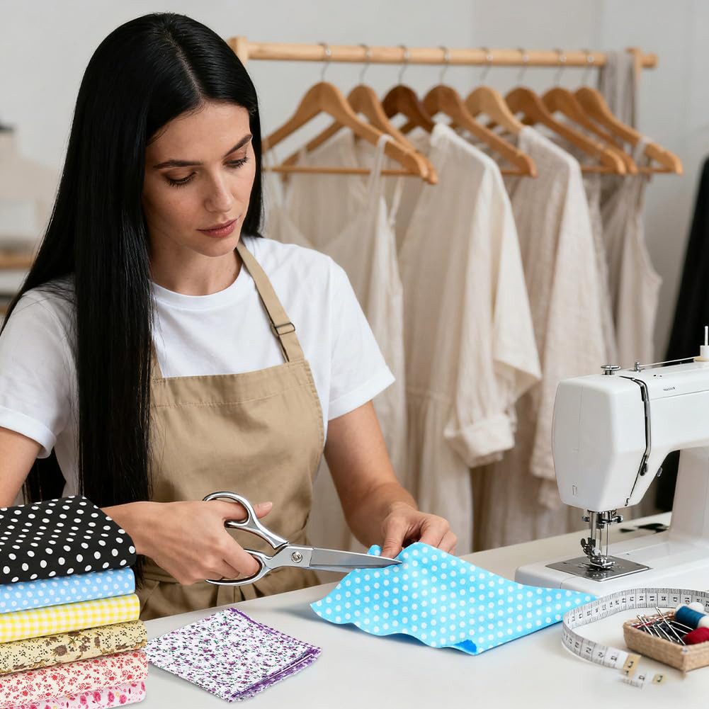 Diwzbyn Stoff 7-teiliges Fat-Quarter-Stoffpaket, 50 x 50 cm vorgeschnittene, Baumwollstoffe für Quilten, Nähen, Patchwork und DIY-Bastelprojekte – Bild 4 von 5