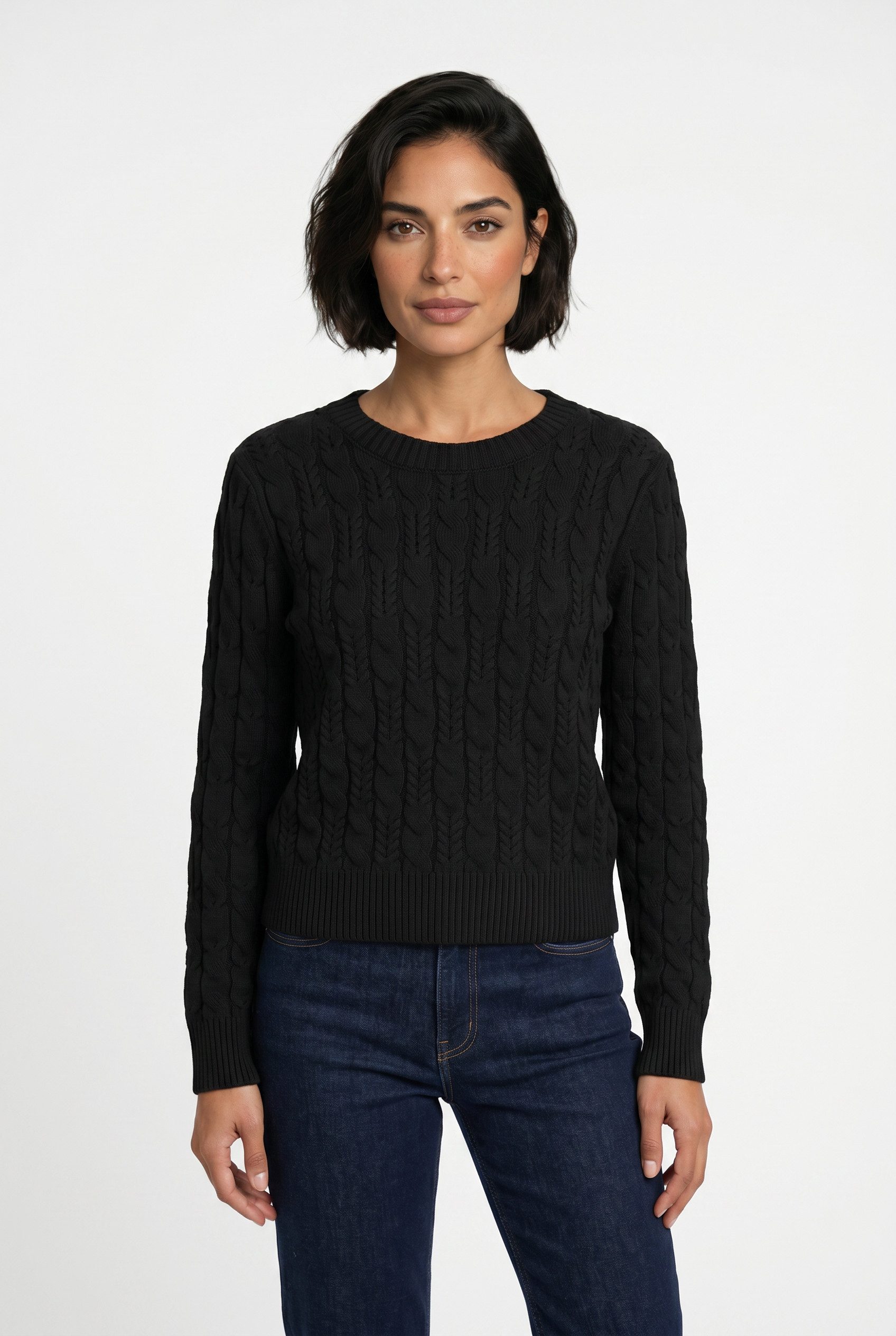Vero Moda Strickpullover VMARIES LS O-NECK CABLE PULLOVER BF mit Zopfstrickmuster