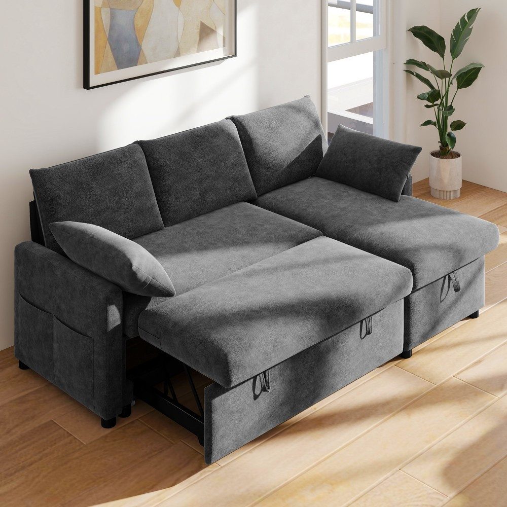 Real Relax Ecksofa L-Form, 3-Sitzer, Schlaffunktion, Stauraum, ausziehbar, 1 Teile