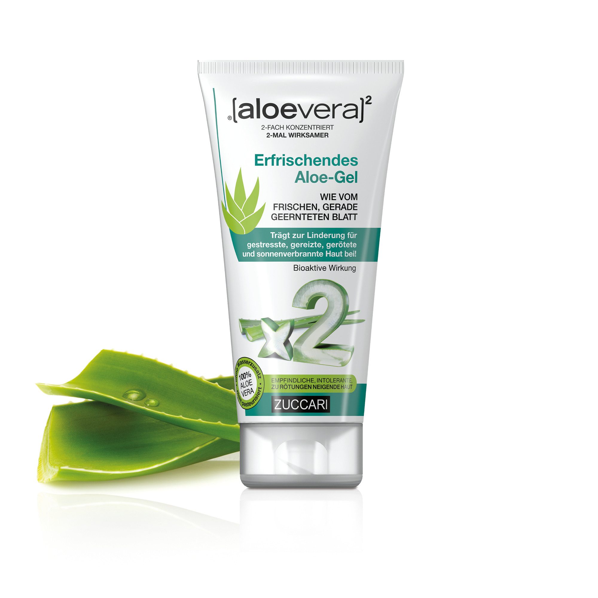 [aloevera]2 Körpergel [aloevera]2 Erfrischendes Aloe Vera Gel von Zuccari 150ml bei Sonnenbrand, Insektenstiche, Windeldermatitis & wunden Hautstellen