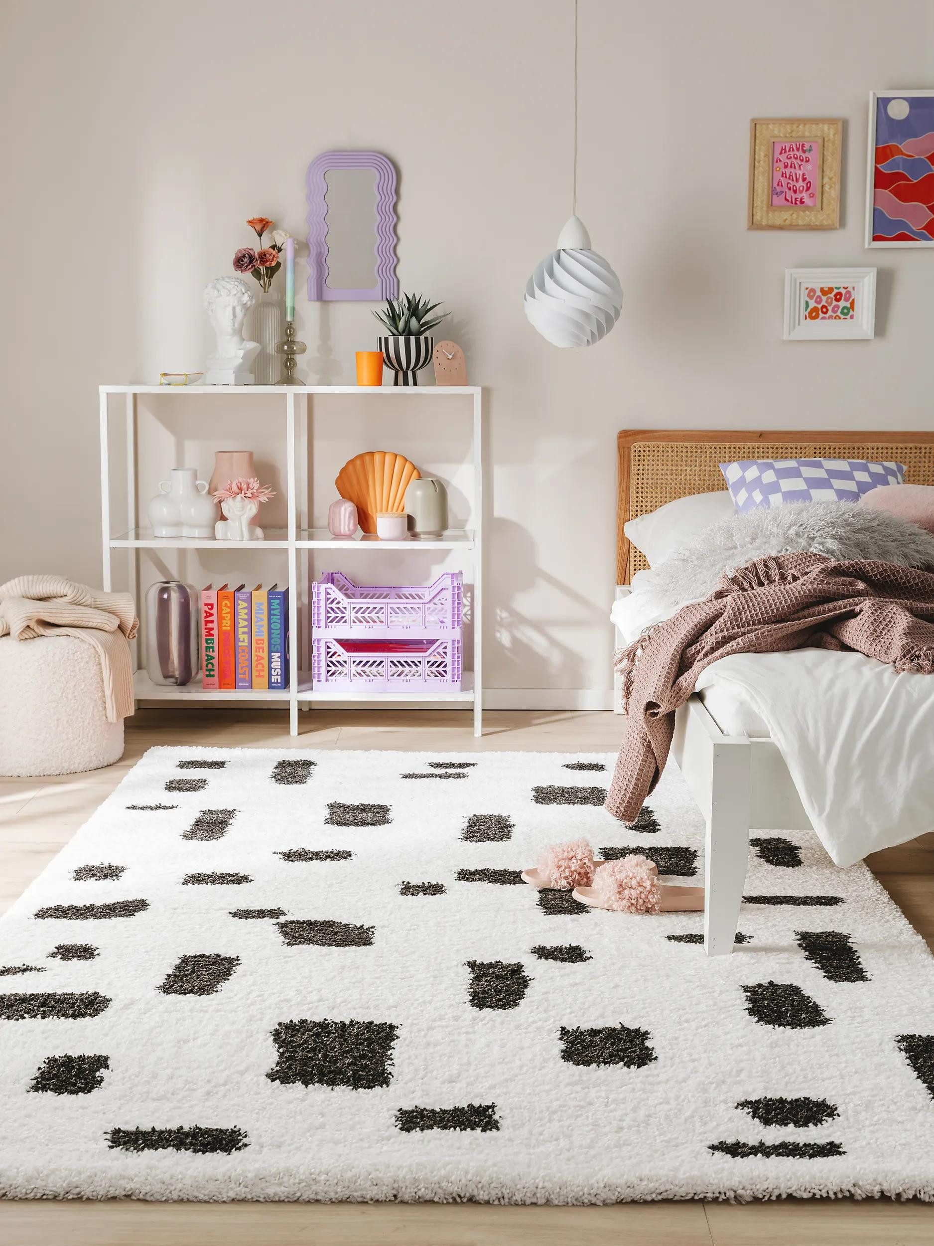 benuta Hochflor-Teppich Louise, rechteckig, Höhe: 21 mm, Teppich Wohn-, Ess- und Schlafzimmer, Flur, Kunstfaser, Gemütlich