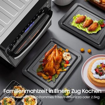 Aoucheni Heißluftfritteuse KDF-1502D Airfryer XXL Minibackofen 15L, Heißluftbackofen, 2200,00 W, 13 Kochprogramme, LED-Display, Dörrautomat & DIY Funktion
