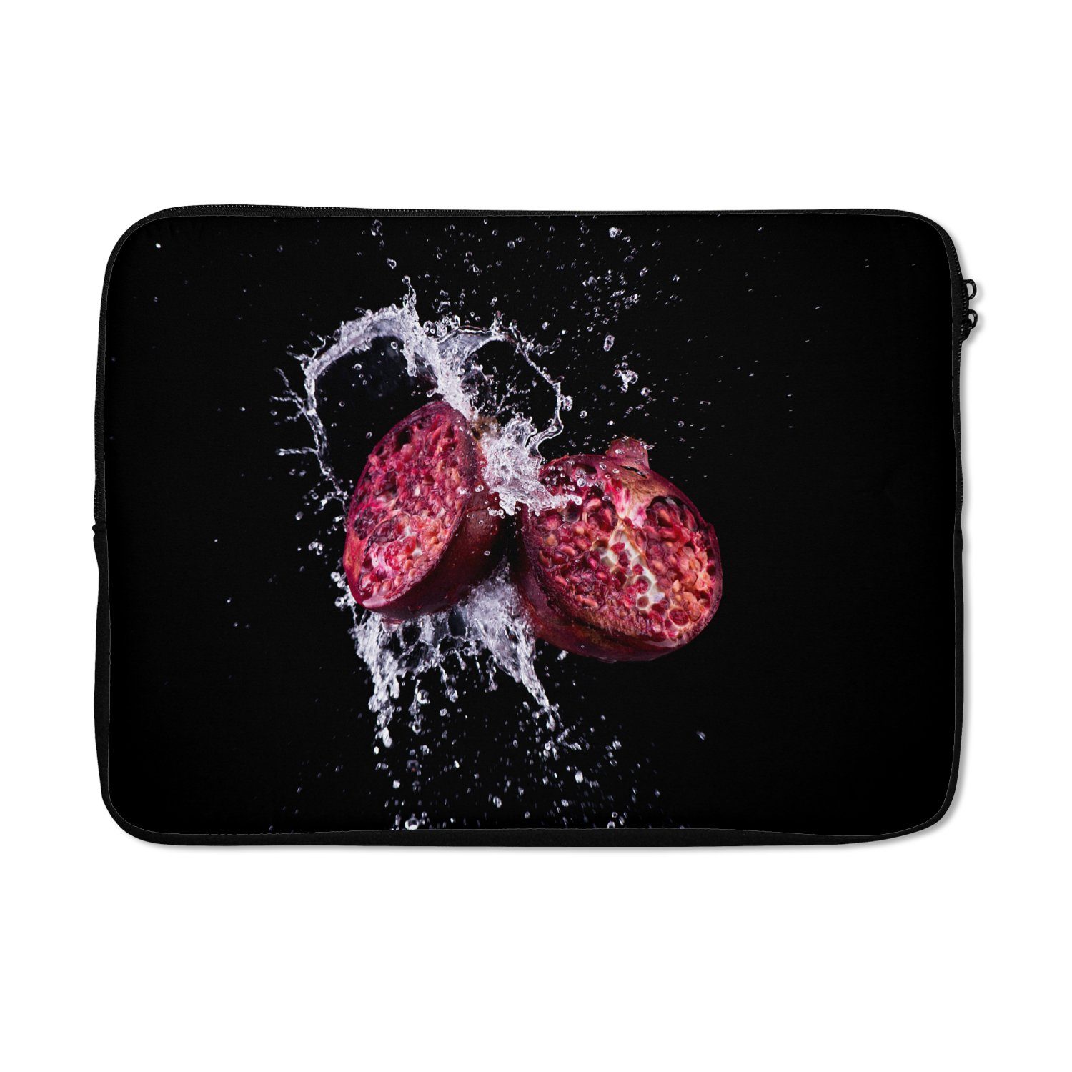 Laptop-Hülle Granatapfel - Frucht - Wasser - Schwarz - Violett