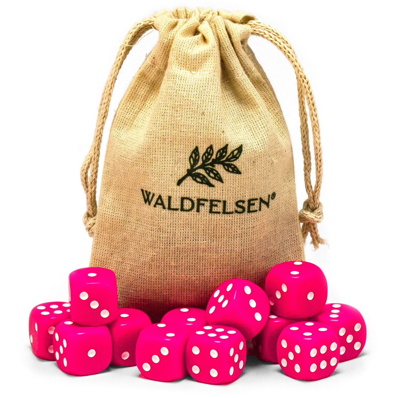 Waldfelsen Spiel – 2-50 Stk Standard Spielwürfel 16 mm Acrylwürfel Würfel bunt, Spielmaterial, Verschiedene Farben