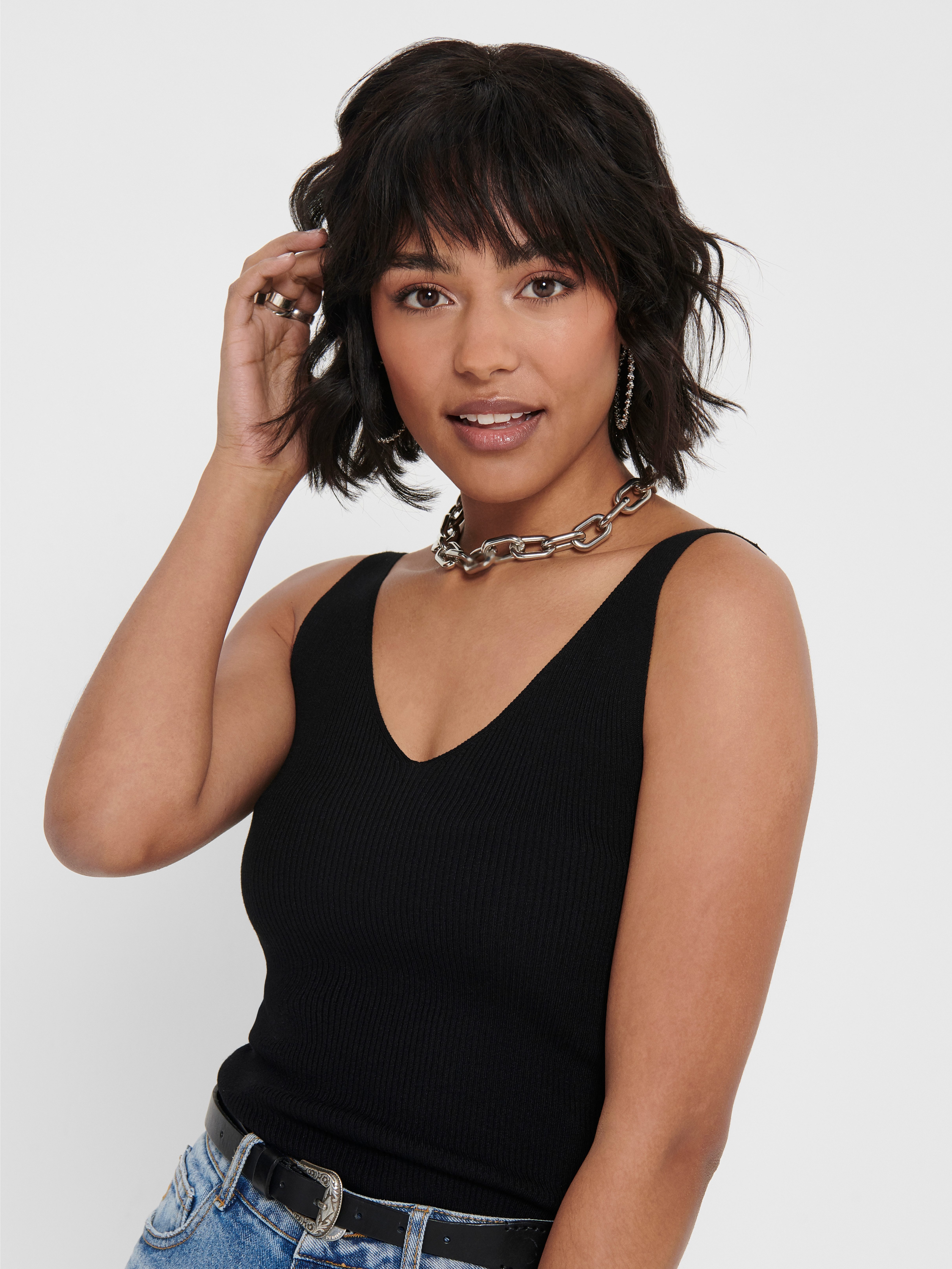 JDY Stricktop JDYNANNA S/L TOP KNT NOOS Viskosemischung